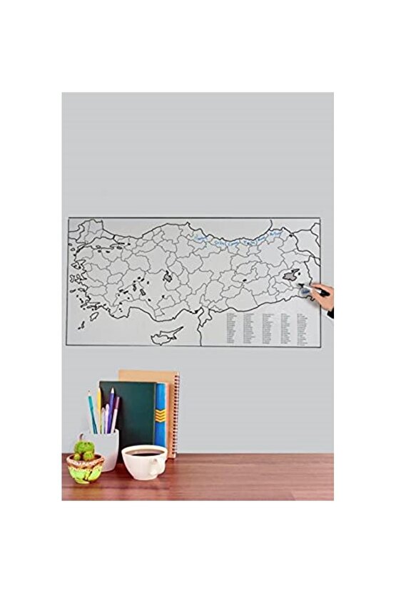 Cgo-0009 Türkiye Haritası Akıllı Kağıt Tahta, 48x93cm