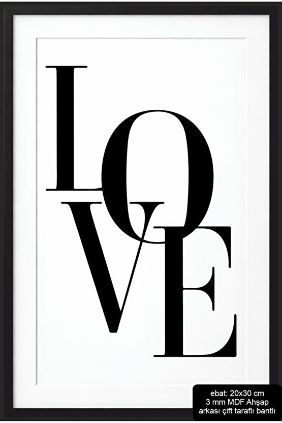 love aşk yazılı çerçeve görünümlü ev dekorasyonu sevgili mdf tablo ahşap poster