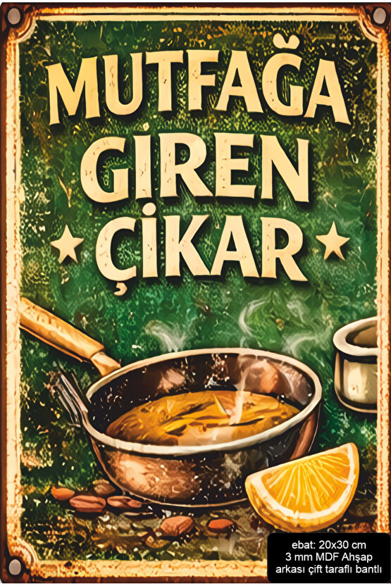 mutfağa giren çıkar ev mutfak dekorasyon mdf tablo retro ahşap poster