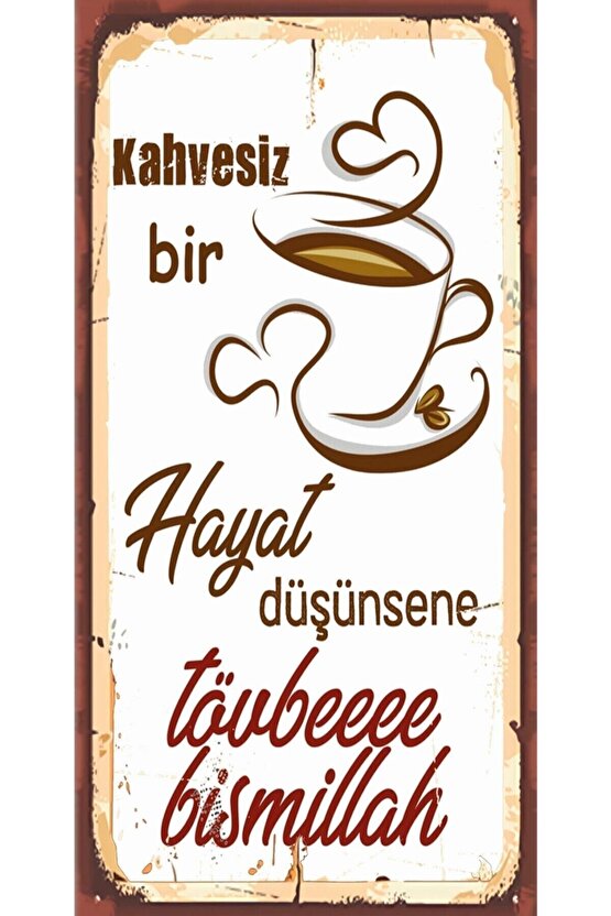 Çay Ve Kahve Temalı 6lı Ahşap Duvar Poster Seti - Hbb Özel Seri