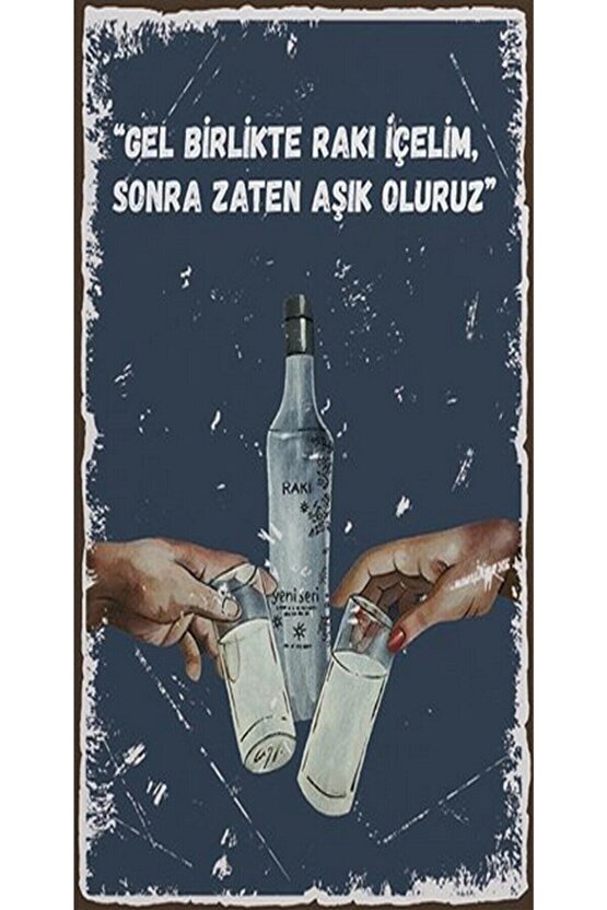 Rakı Ve Bira Temalı 6lı Ahşap Duvar Poster Seti - Hbb Özel Seri