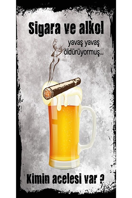 Rakı Ve Bira Temalı 6lı Ahşap Duvar Poster Seti - Hbb Özel Seri
