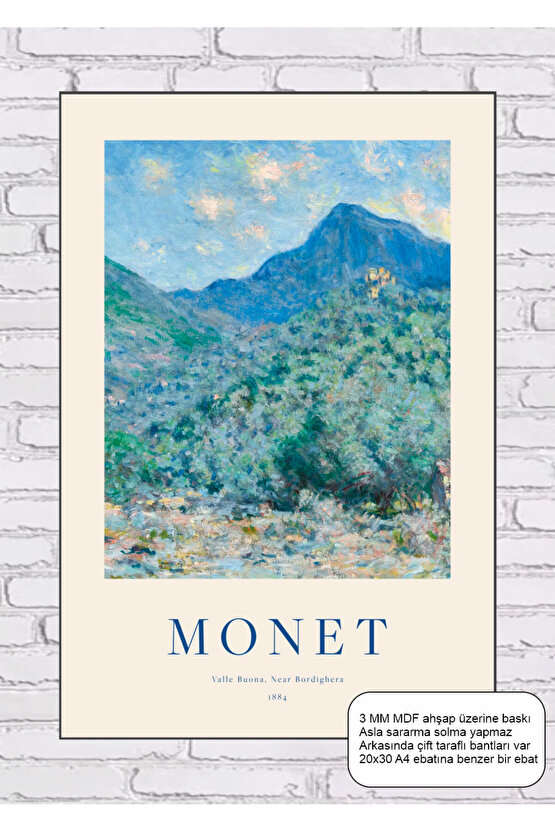 claude monet valle buano tablosu mdf tablo ahşap poster