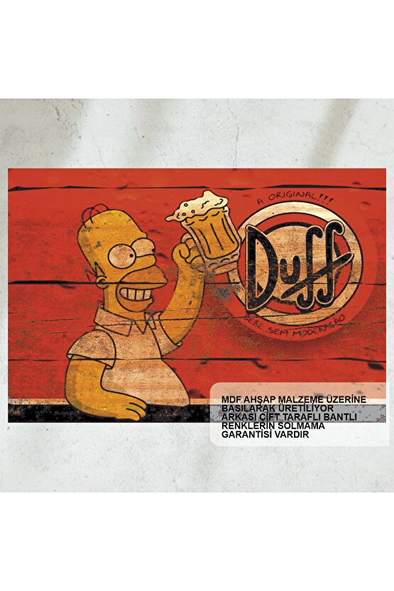 homer simpson eğlenceli komik dekorasyon tablo retro ahşap poster