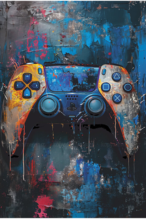 ps oyun konsolu kolu gamer ev dekorasyon tablo retro ahşap poster