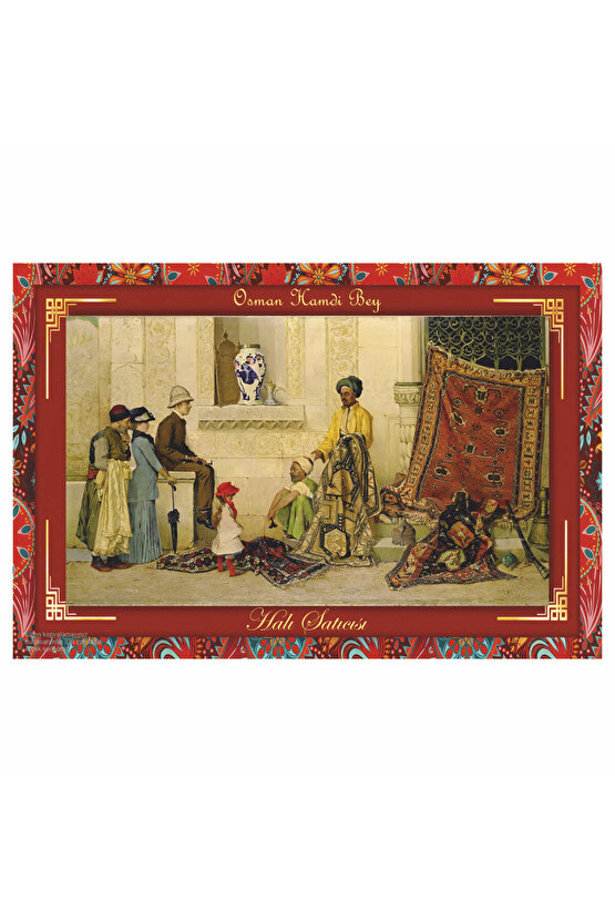 osman hamdi bey halı satıcısı tablosu otantik çerçeve görünümlü tablo