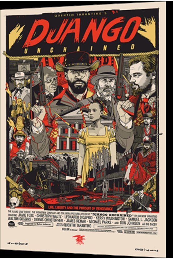 Django Sinema Retro Ahşap Poster