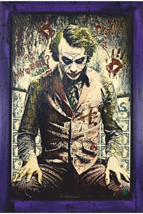 The Joker Portre Mini Retro Ahşap Poster