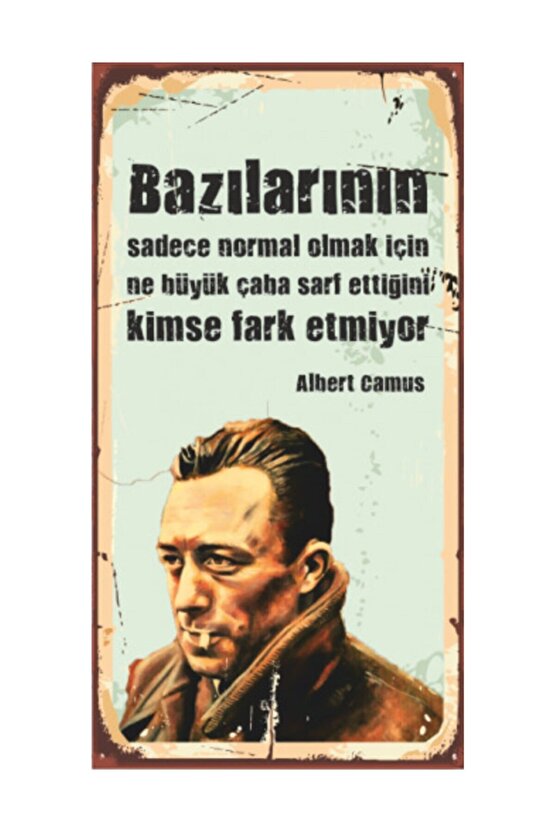 Albert Camus Ahşap Edebiyat Poster