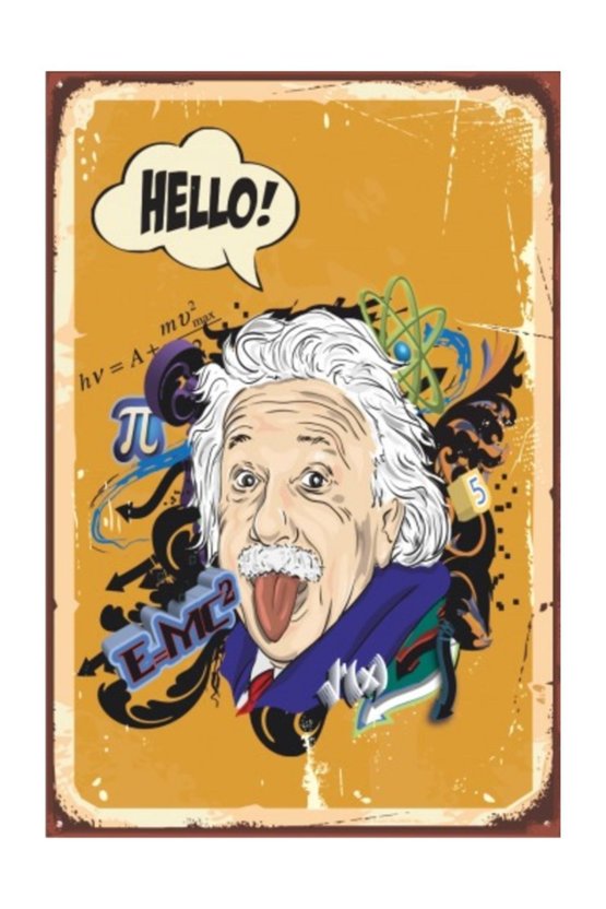 Einstein  Retro Vintage Ahşap Poster