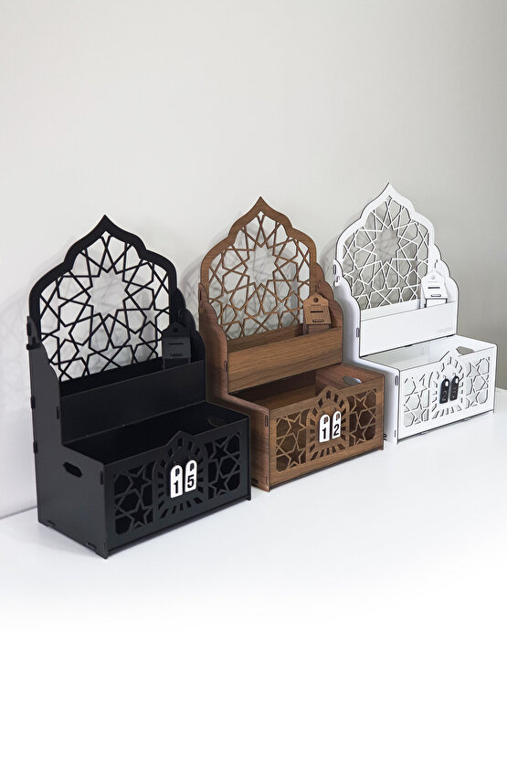 Ravza Dekoratif Ramazan Gün Sayacı Takvimi Dua Namaz Köşesi Led Işıklı Süsleme Seccadelik Organizer
