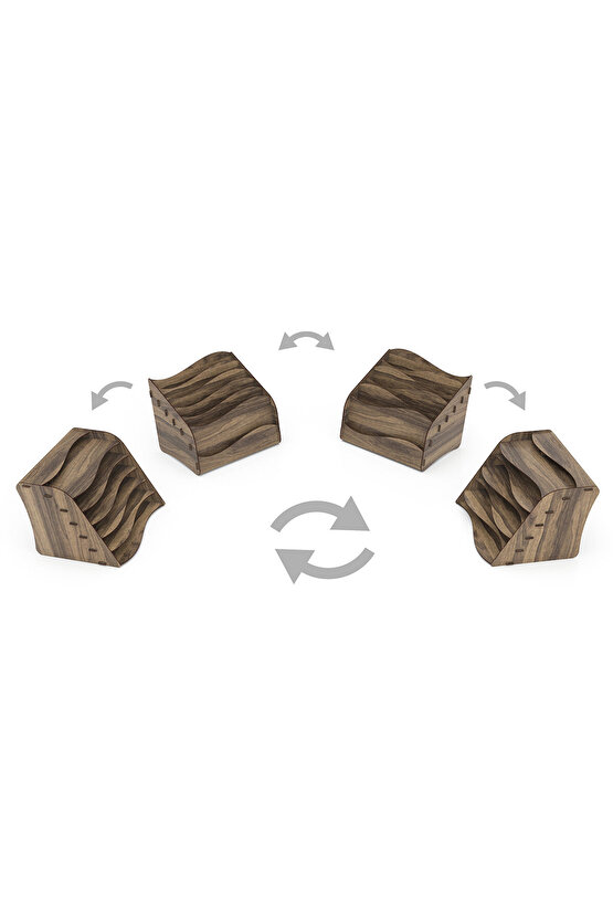 Wavy Montessori Çocuk Kitaplığı Ahşap Çocuk Odası Mini Kitaplık Masaüstü Organizer