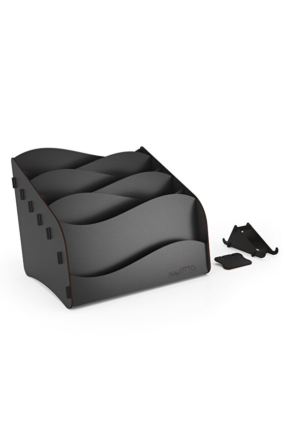 Wavy Montessori Çocuk Kitaplığı Ahşap Çocuk Odası Mini Kitaplık Masaüstü Organizer