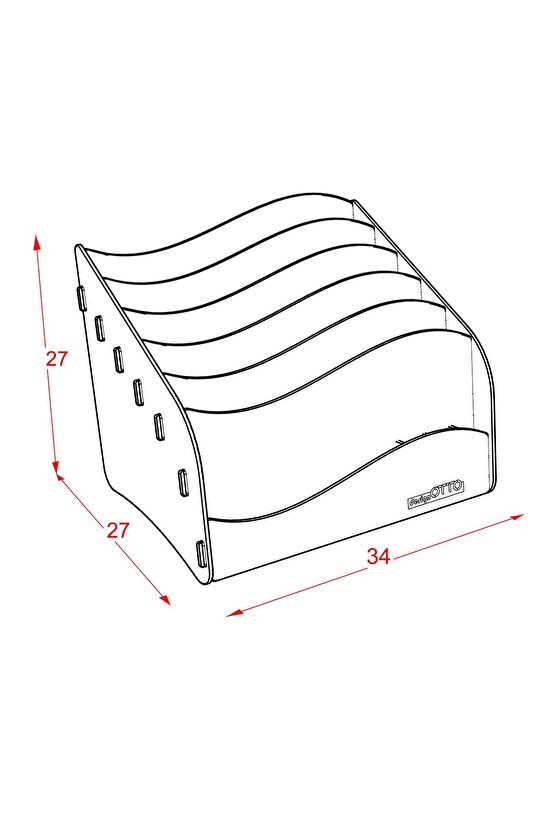 Design Otto Wavy Masaüstü Organizer Evrak Rafı - 6 Renk