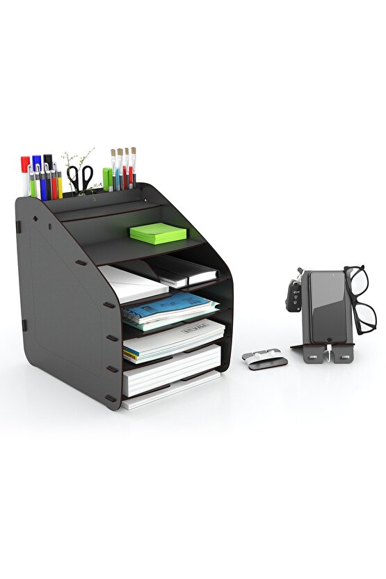 Design Otto Large Modest 6 Renk A4 Evrak Rafı Masaüstü Organizer