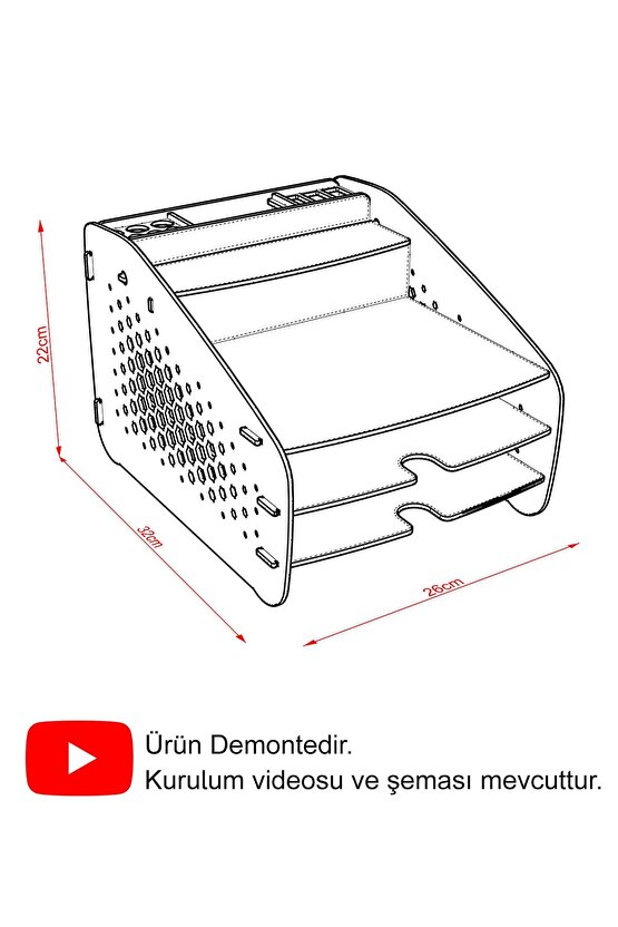 A4 Evrak Rafı Masaüstü Organizer Düzenleyici