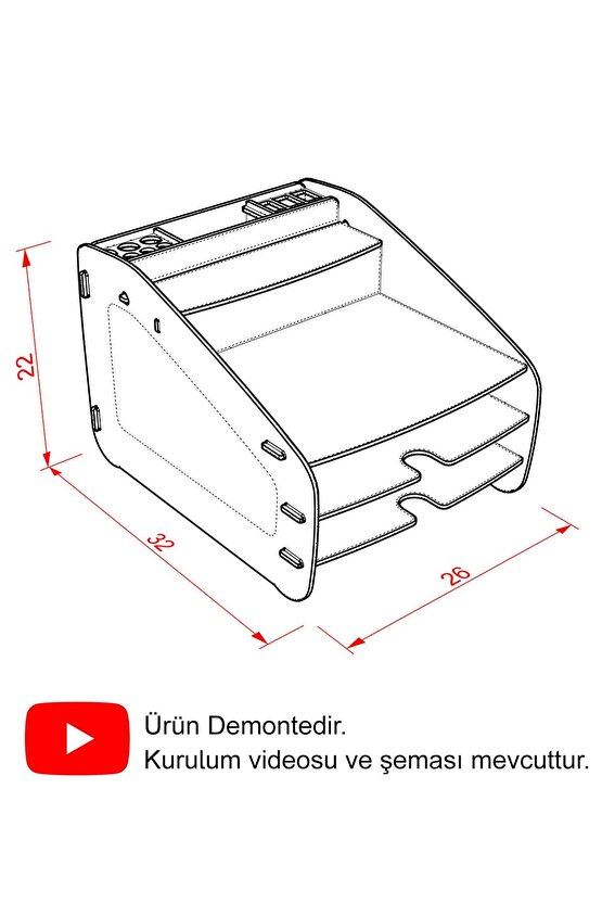 Fxm Modest - 6 Renk - A4 Evrak Rafı Masaüstü Organizer Düzenleyici