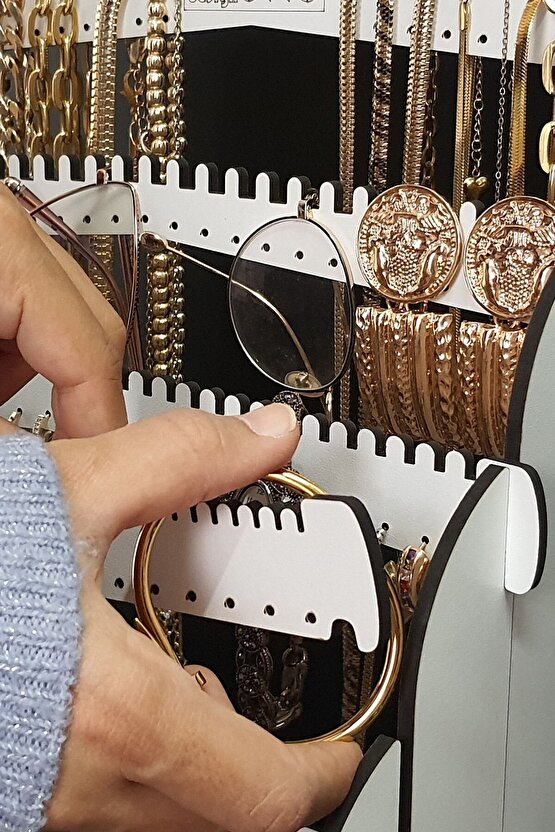 Diamond Small Organizer Kozmetik Makyaj Kolye Küpe Yüzük Takı Kutusu Düzenleyici Beyaz