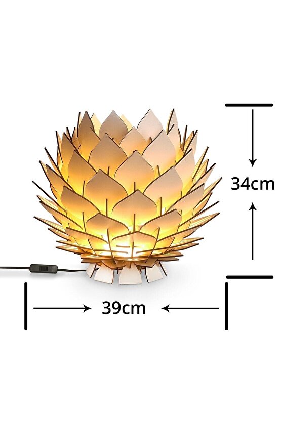 Lotus Dekoratif Lambader Şapkası Başlığı Avize Abajur Bej