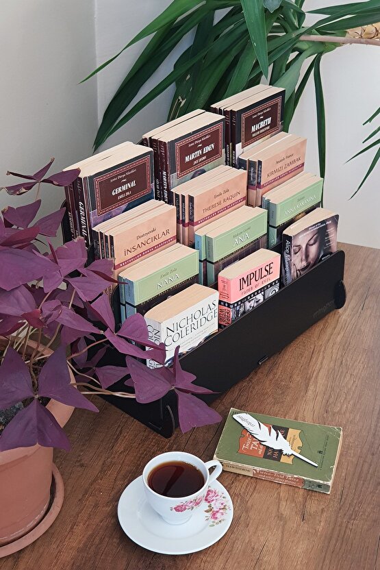 Mini Lucky 4 Raflı Ahşap Masaüstü Mini Kitaplık Montessori Çocuk Kitaplığı Çocuk Odası Kitaplık