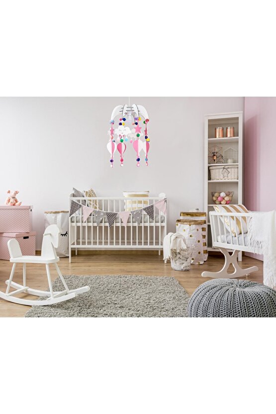 Design Otto Dream Light Dekoratif Çocuk Odası Avize Bebek Odası Avize Pembe