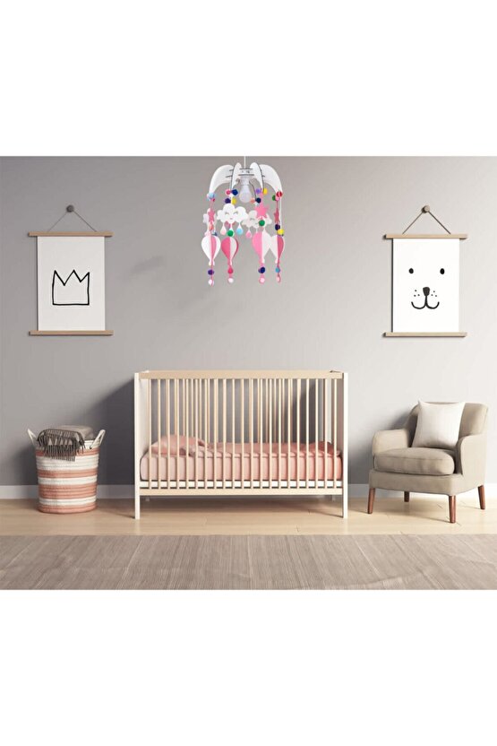 Design Otto Dream Light Dekoratif Çocuk Odası Avize Bebek Odası Avize Pembe