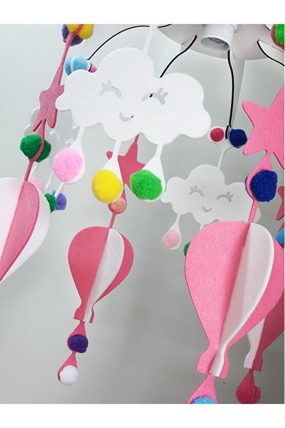 Design Otto Dream Light Dekoratif Çocuk Odası Avize Bebek Odası Avize Pembe