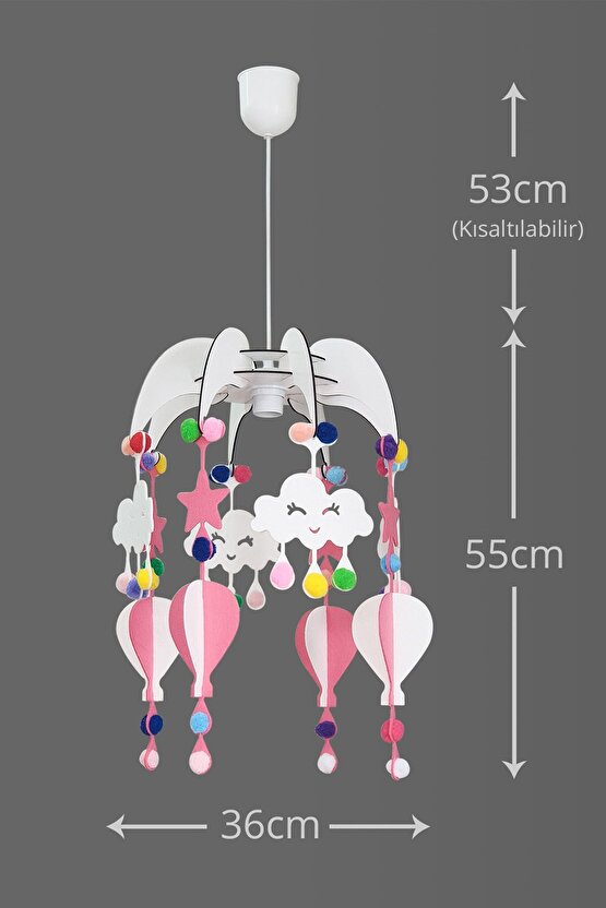Design Otto Dream Light Dekoratif Çocuk Odası Avize Bebek Odası Avize Pembe