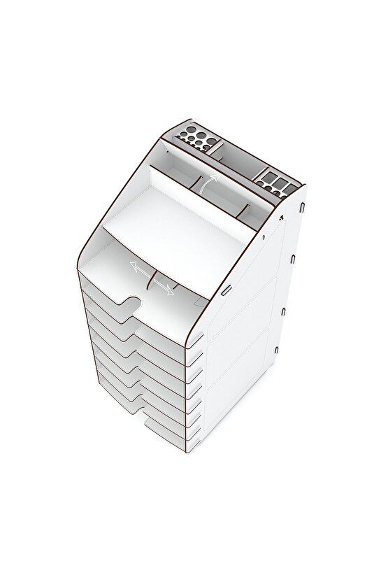 Design Otto Tower Masaüstü Organizer 10 Kat A4 Evrak Rafı 6 Renk