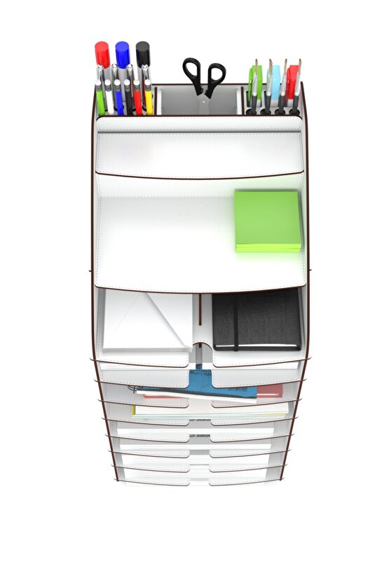Design Otto Tower Masaüstü Organizer 10 Kat A4 Evrak Rafı 6 Renk