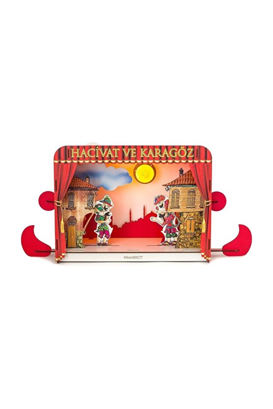Woodact Hacivat Ve Karagöz Drama Oyun Sahnesi & Gece Lambası