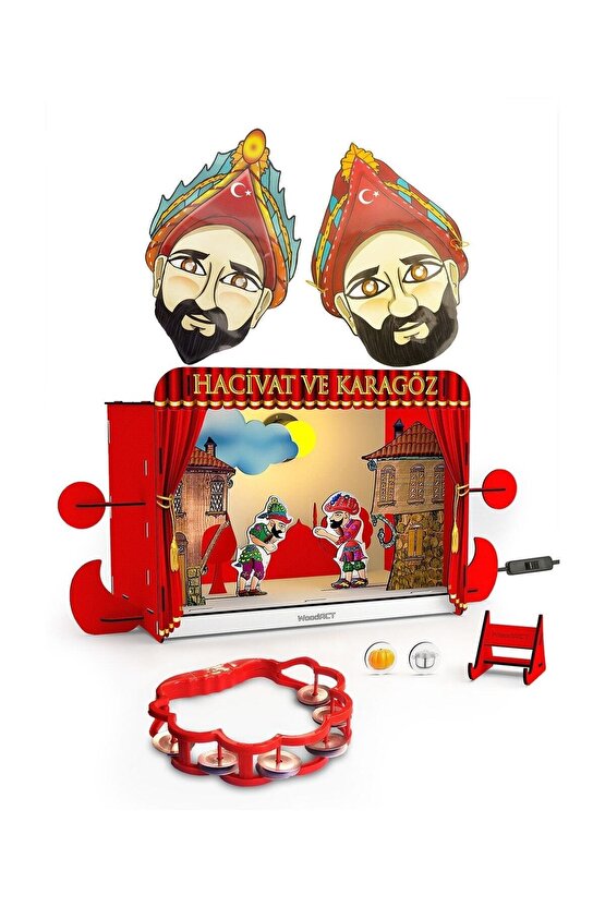 Woodact Hacivat Ve Karagöz Drama Oyun Sahnesi & Gece Lambası