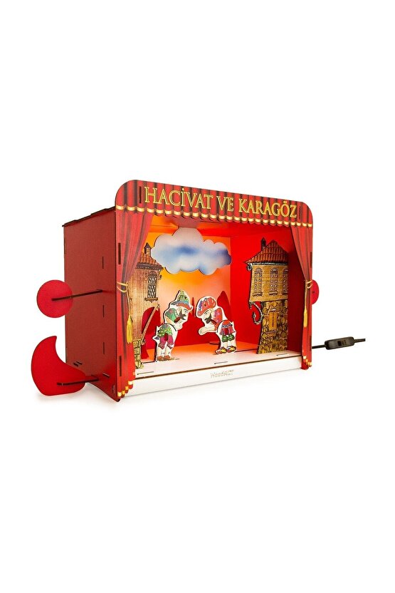 Woodact Hacivat Ve Karagöz Drama Oyun Sahnesi & Gece Lambası