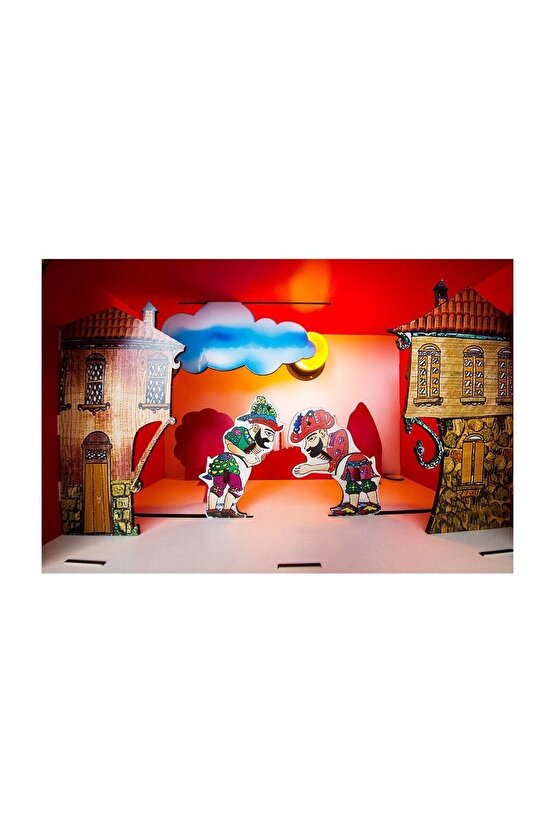 Woodact Hacivat Ve Karagöz Drama Oyun Sahnesi & Gece Lambası