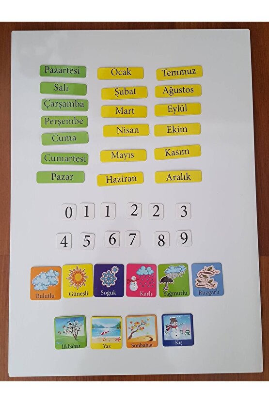 Sınıf Takvimi Magnet Takim - Mevsimler, Aylar, Günler, Hava Durumu