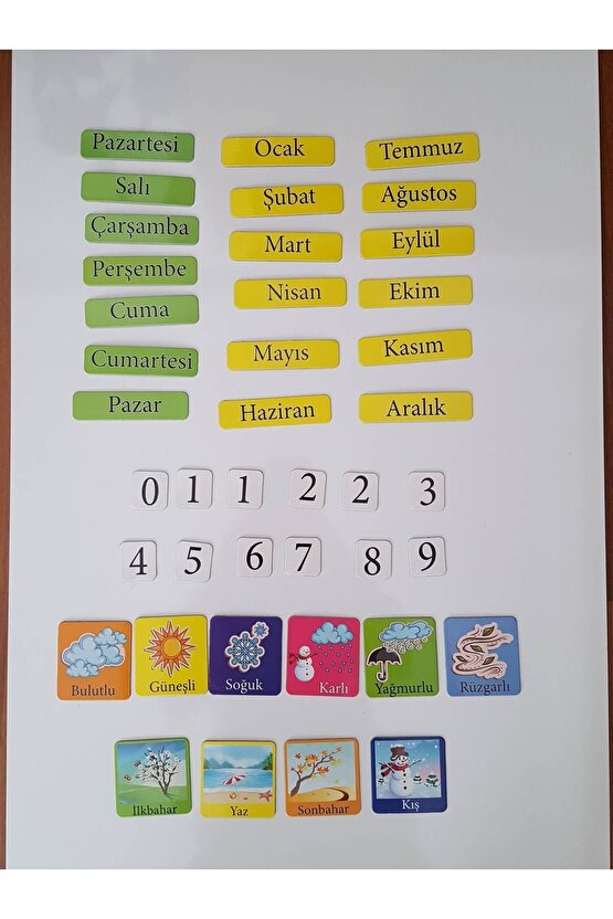 Sınıf Takvimi Magnet Takim - Mevsimler, Aylar, Günler, Hava Durumu