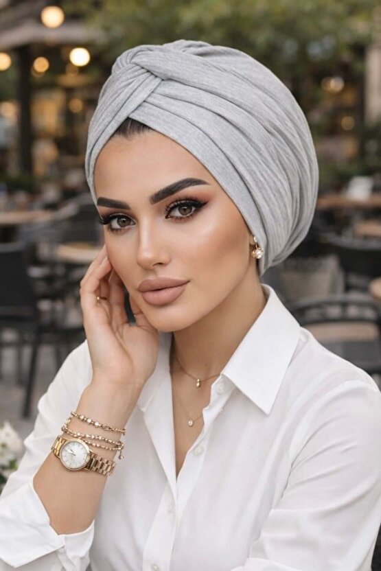 Gri Ekru Kışlık Burgu Bone