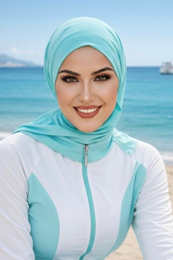 Mint Hijab Havuz ve Deniz Bonesi