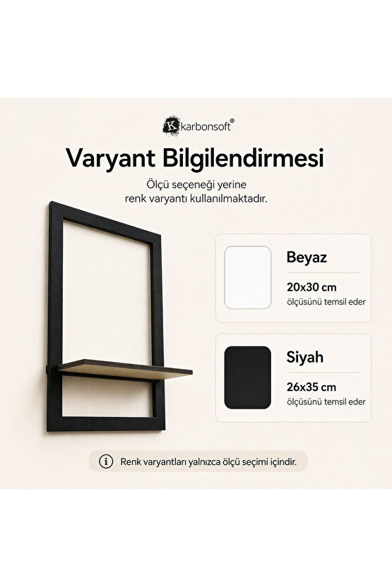 2’li Modern Dekoratif Duvar Rafı Seti – Sök Tak Ahşap Çerçeve Raf – 20x30  26x35 cm – Kolay Montaj