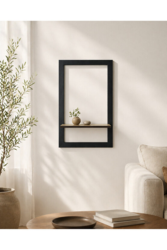 2’li Modern Dekoratif Duvar Rafı Seti – Sök Tak Ahşap Çerçeve Raf – 20x30  26x35 cm – Kolay Montaj
