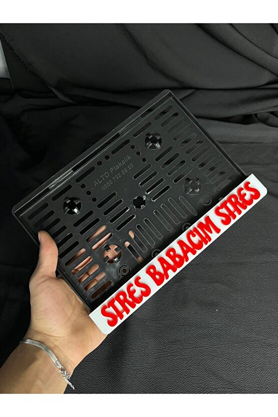 Kişiye Özel Komik Yazılı Araç Plakalığı – Stres Babacım Stres Tasarımı