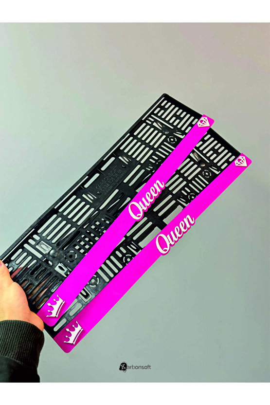 Kraliçelere Özel! Queen Pembe Pleksi Araç Plakalığı