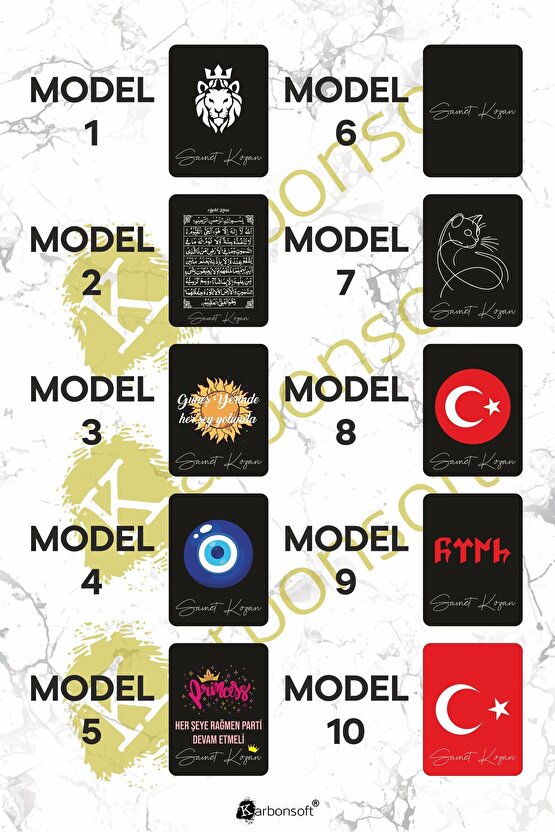 Kişiye Özel Çift Taraflı Baskılı Ahşap Araç Dikiz Aynası Süsü