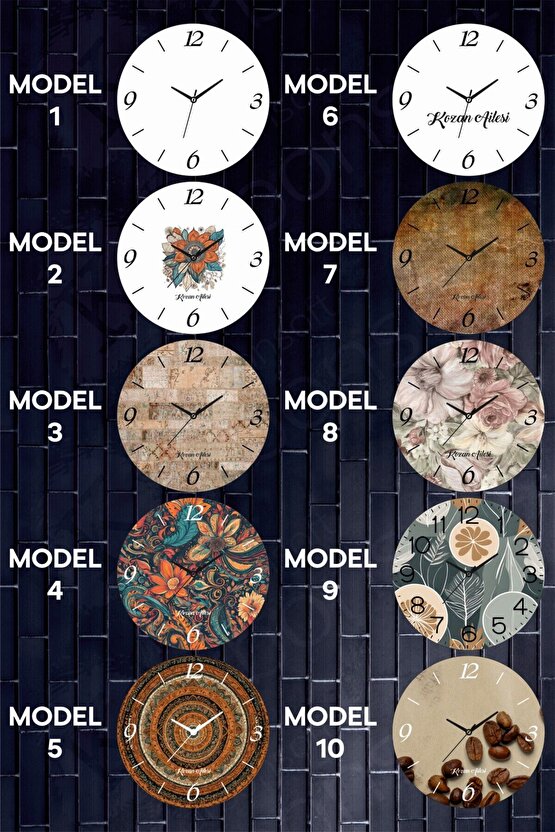 30 Farklı Model Kişiye Özel Saat - Ahşap Kalitesi ve Şık Tasarımlar, Futbol, Bohem, Türk Desenli