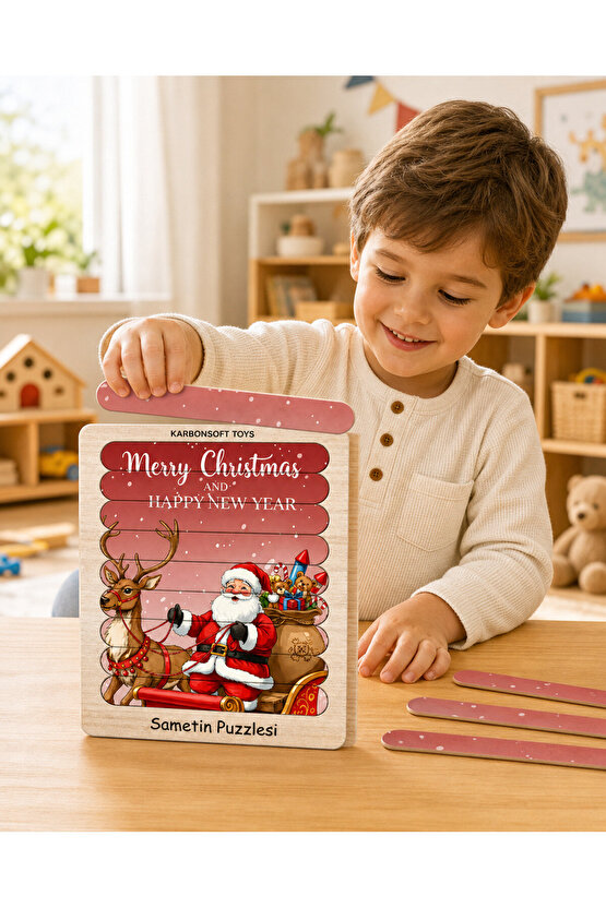 Çocuklar İçin Yürümeye Başlayan Çocuk Bulmaca Oyuncakları, Noel Oyuncakları, Montessori Oyunu