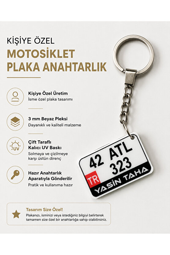 Kişiye Özel Pleksi Motorsiklet Plaka  Anahtarlık