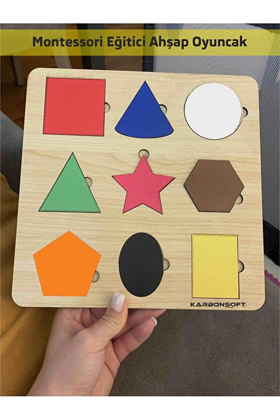 Montessori Egitici Ahsap Oyuncak, Egitici Kutu Oyunu, Ahsap Esleme Oyuncagı, Renk Puzzle