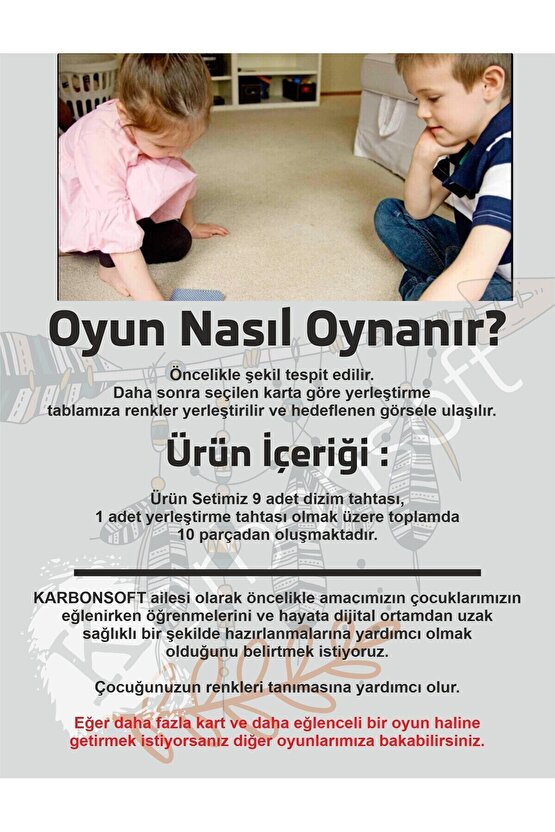 Montessori Egitici Ahsap Oyuncak, Egitici Kutu Oyunu, Ahsap Esleme Oyuncagı, Renk Puzzle