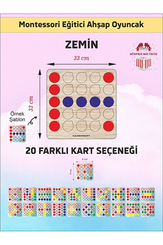Montessori Egitici Ahsap Oyuncak, Egitici Kutu Oyunu, Ahsap Esleme Oyuncagı, Renk Esleme-Bulmaca