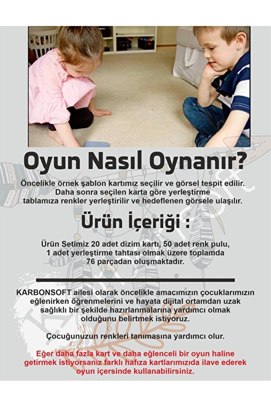 Montessori Egitici Ahsap Oyuncak, Egitici Kutu Oyunu, Ahsap Esleme Oyuncagı, Renk Esleme-Bulmaca